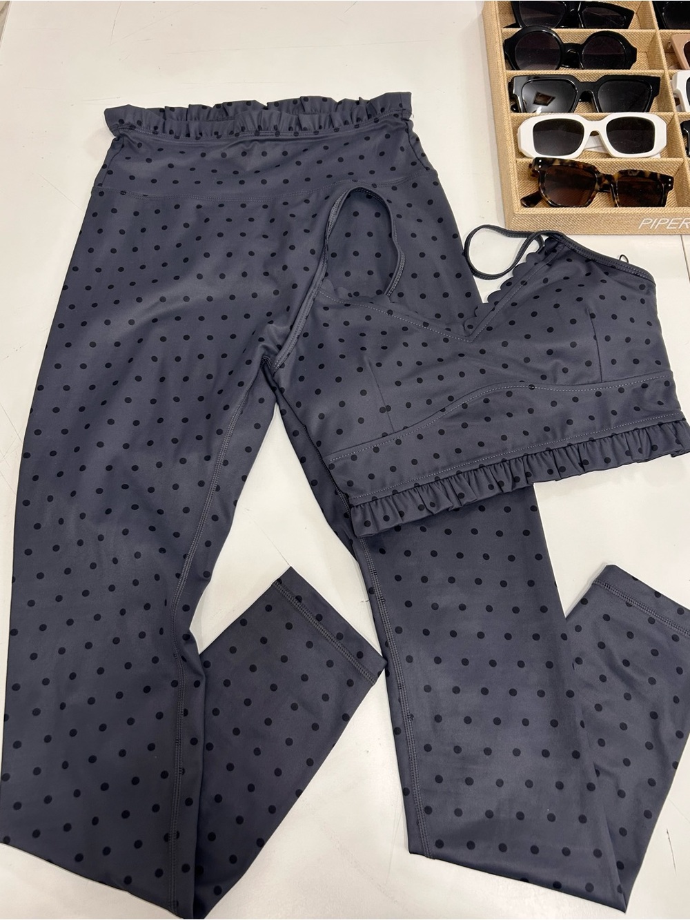 Priv - Polka Dot Set Legging Bralette New Small